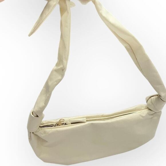 Athleta x Alicia Keys Structured Crinkled Faux Leather Sling Bag - Cream - Picture 5 of 11